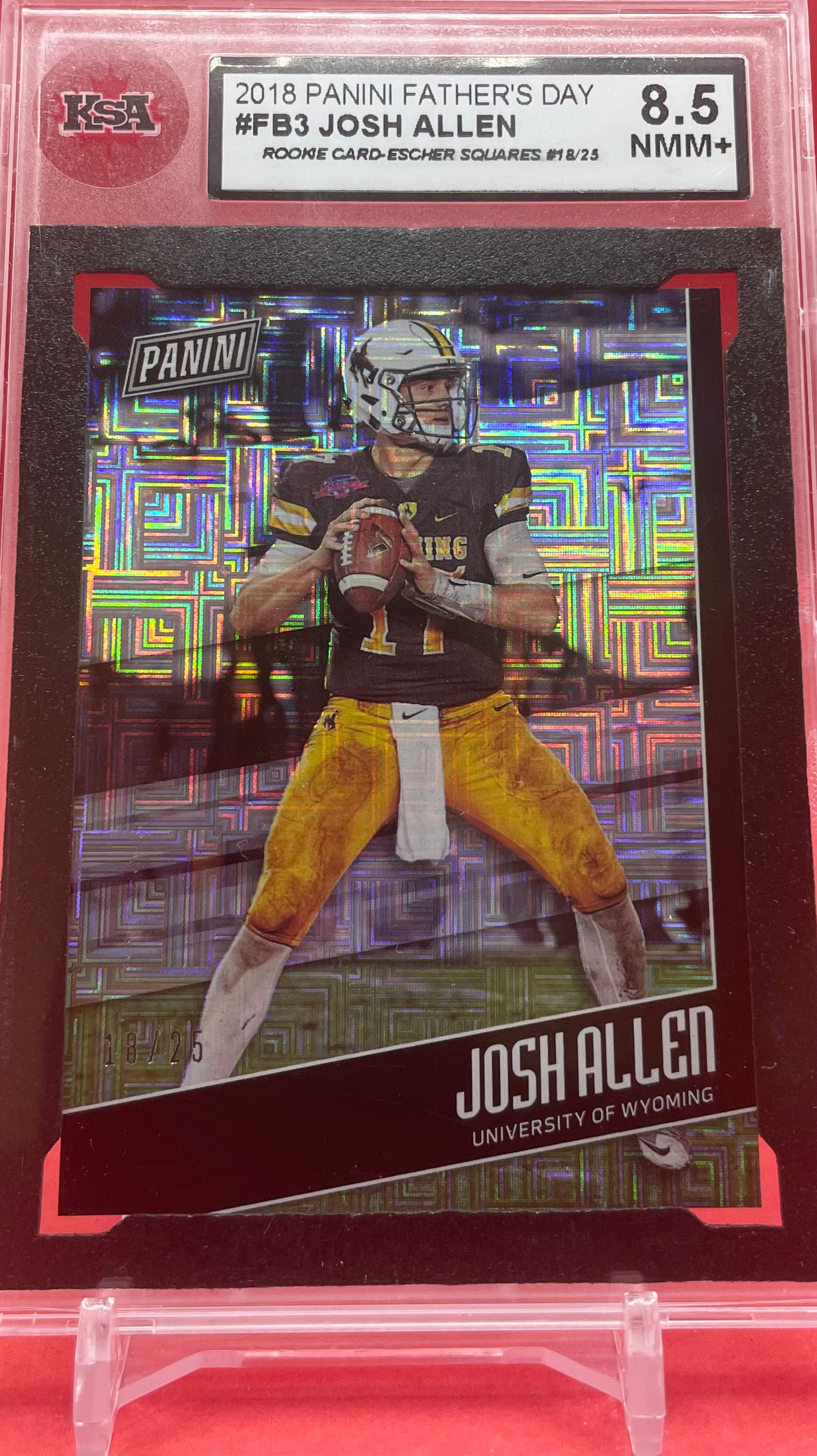 2018 FB3 JOSH ALLEN PANINI FATHERS DAY 18 25 KSA 8.5 NMM