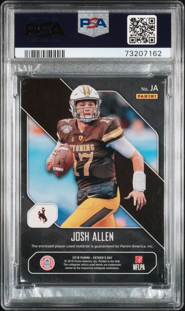 2018 JOSH ALLEN PANINI FATHER’S DAY MEMORABILIA - CRACKED ICE /25 - PSA 7 NM