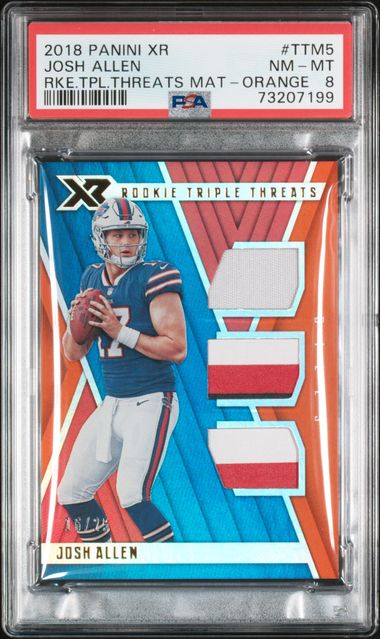 2018 #TTM5 JOSH ALLEN PANINI XR 16/25 POP 1 NONE HIGHER - PSA 8 NM-MT