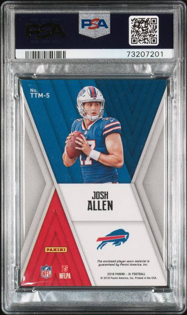 2018 #TTM5 JOSH ALLEN PANINI XR 6/10 POP 1 NONE HIGHER - PSA 8 NM -MT