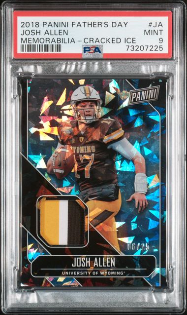 2018 JOSH ALLEN PANINI FATHER’S DAY MEMORABILIA - CRACKED ICE - PSA 9 MINT