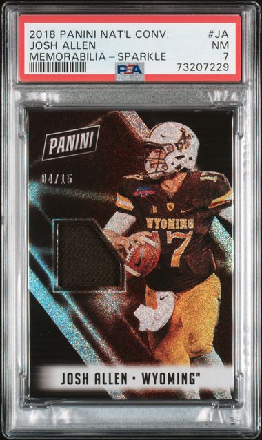 2018 #JA JOSH ALLEN PANINI NAT’L CONV 4/15 POP 1 NONE HIGHER - PSA 7 NM