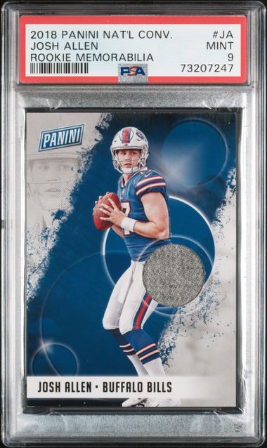 2018 JOSH ALLEN NATIONAL CONVENTION ROOKIE MEMORABILIA POP 3 NONE HIGHER - PSA 9 MINT