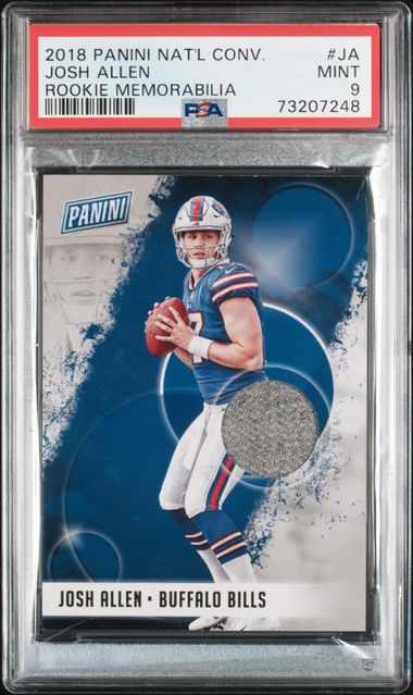 2018 JOSH ALLEN NATIONAL CONVENTION ROOKIE MEMORABILIA POP 3 NONE HIGHER - PSA 9 MINT