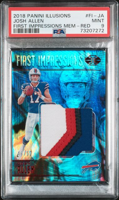 2018 JOSH ALLEN PANINI ILLUSIONS 49/50 POP 1 NONE HIGHER - PSA 9 MINT