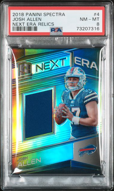 2018 JOSH ALLEN PANINI SPECTRA NEXT ERA RELICS /199 - PSA 8 NM-MT