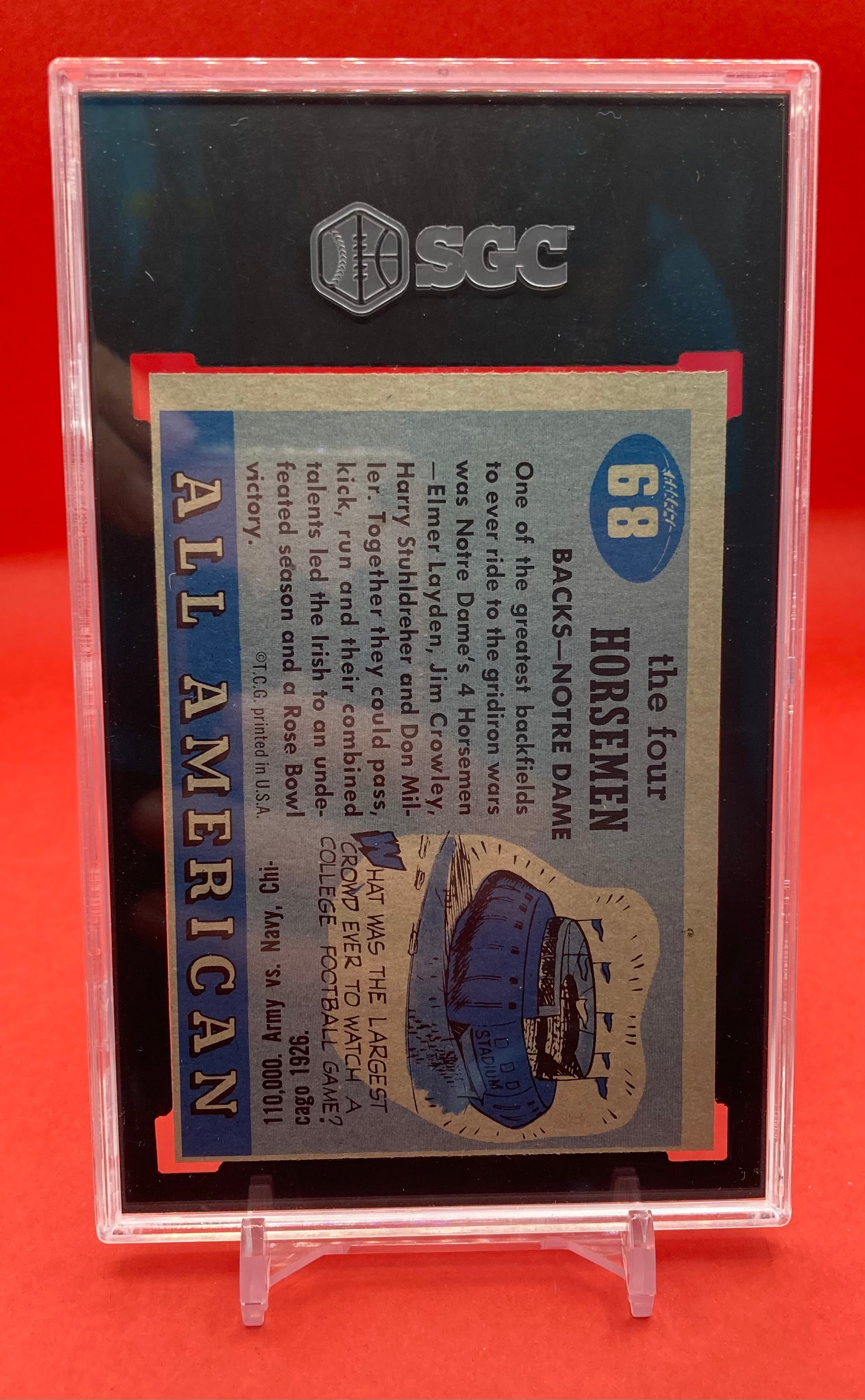 1955 Four Horesemen Topps College retailer All American #68 SGC Graded 3 Football Card