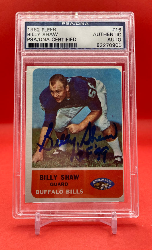 1962 #15 BILLY SHAW FLEER AUTO - PSA AUTHENTIC