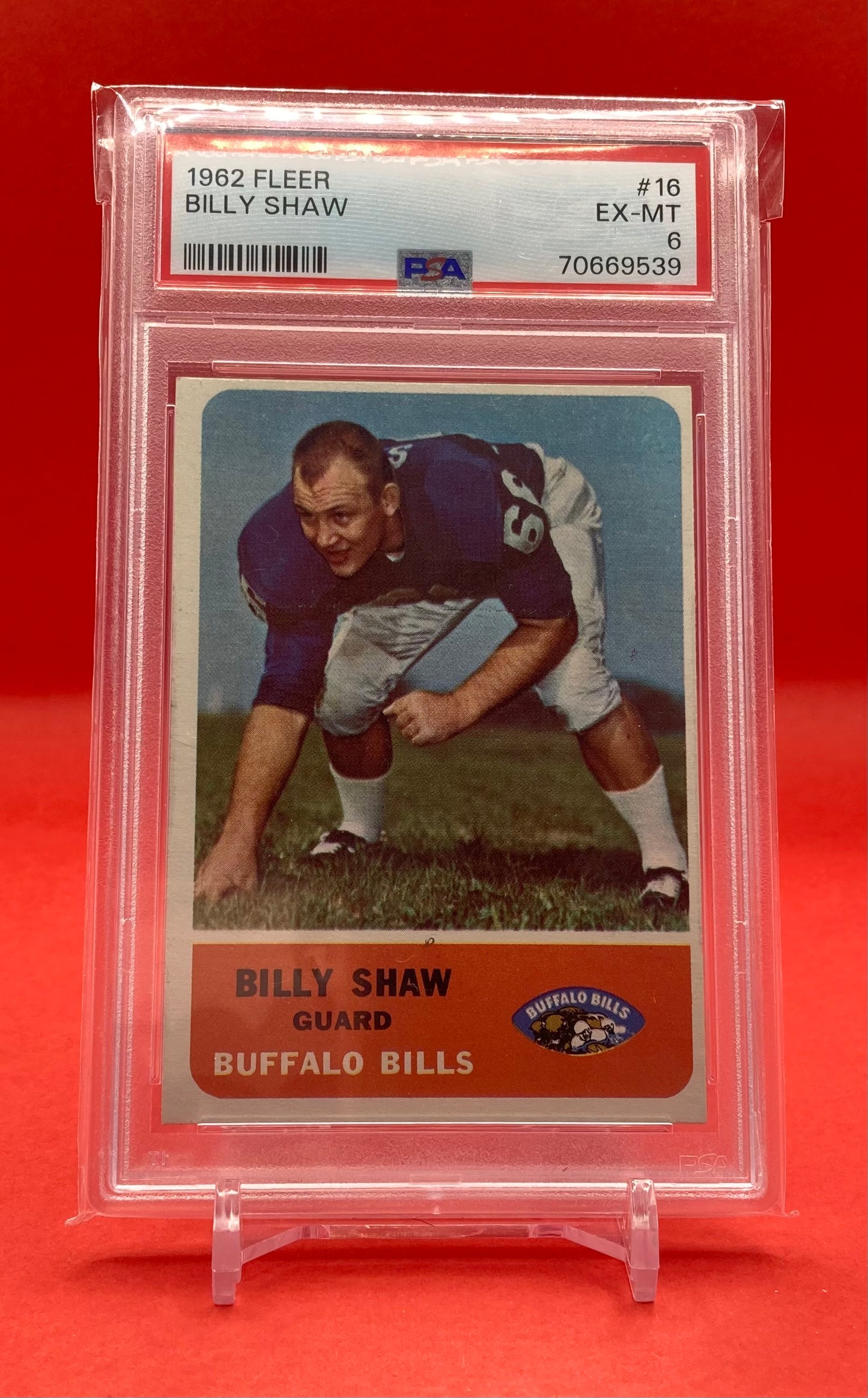 1962 #16 BILLY SHAW FLEER - PSA 6 EX-MT