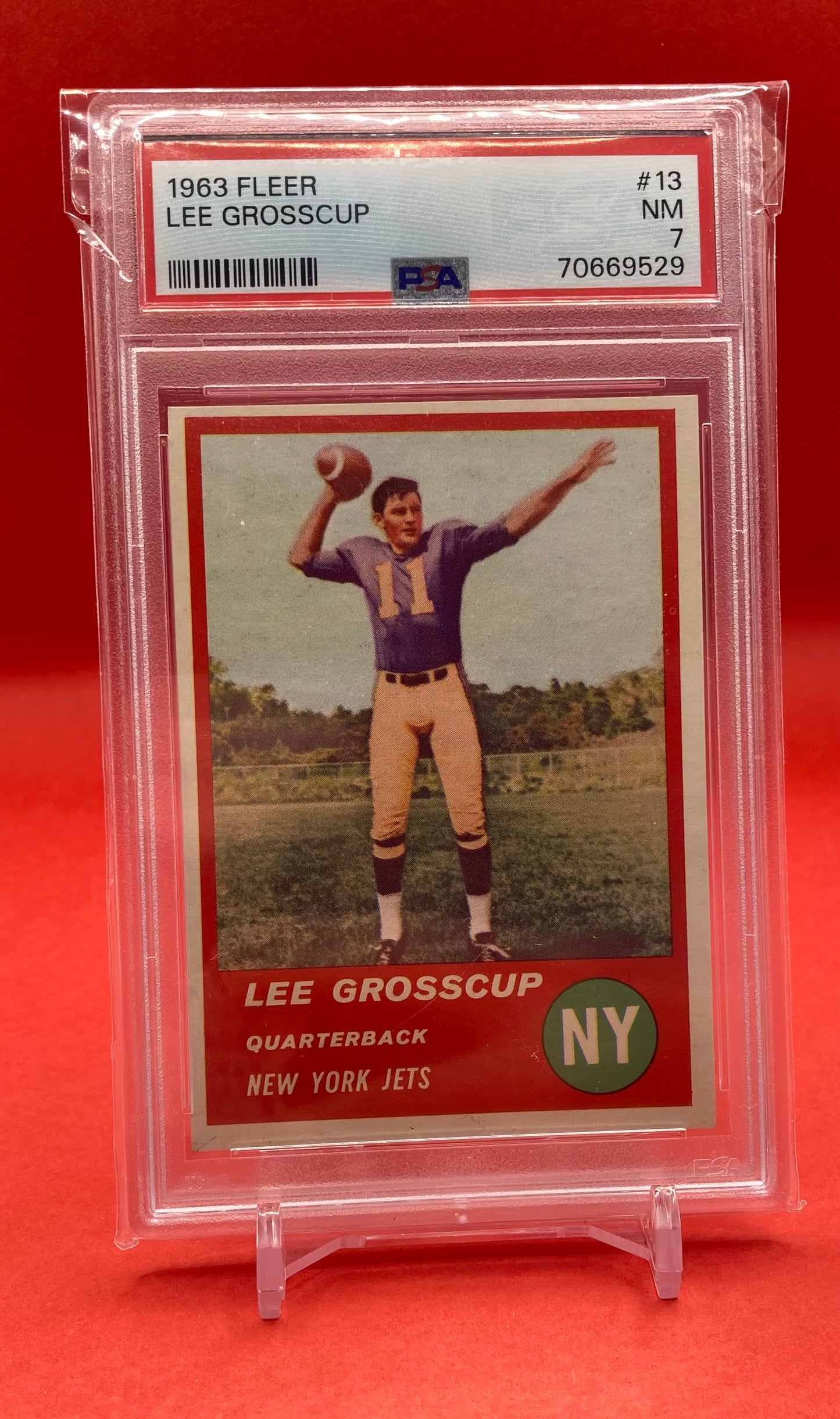 1963 #13 LEE GROSSCUP FLEER - PSA 7 NM