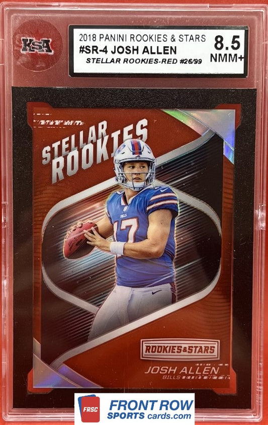 2018 #SR-4 JOSH ALLEN PANINI ROOKIES & STARS STELLAR ROOKIES RED 26/99 - KSA 8.5 NMM+