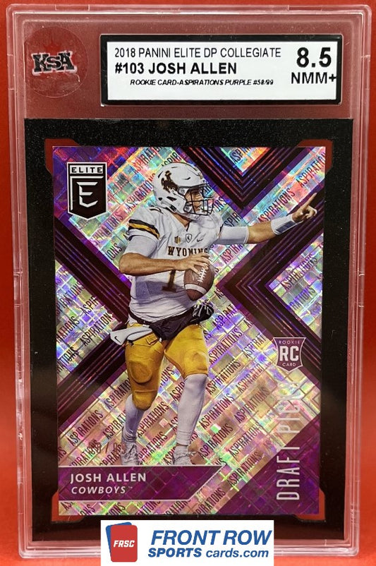 2018 #103 JOSH ALLEN PANINI ELITE DP COLLEGIATE ASPIRATIONS PURPLE 58/99 - KSA 8.5 NMM+