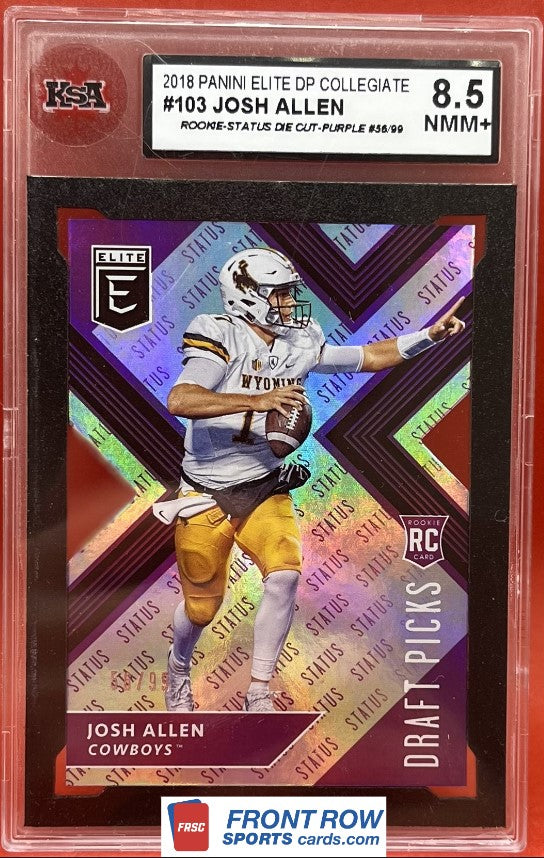 2018 #103 JOSH ALLEN PANINI ELITE DP COLLEGIATE PURPLE 56/99 - KSA 8.5 NMM+