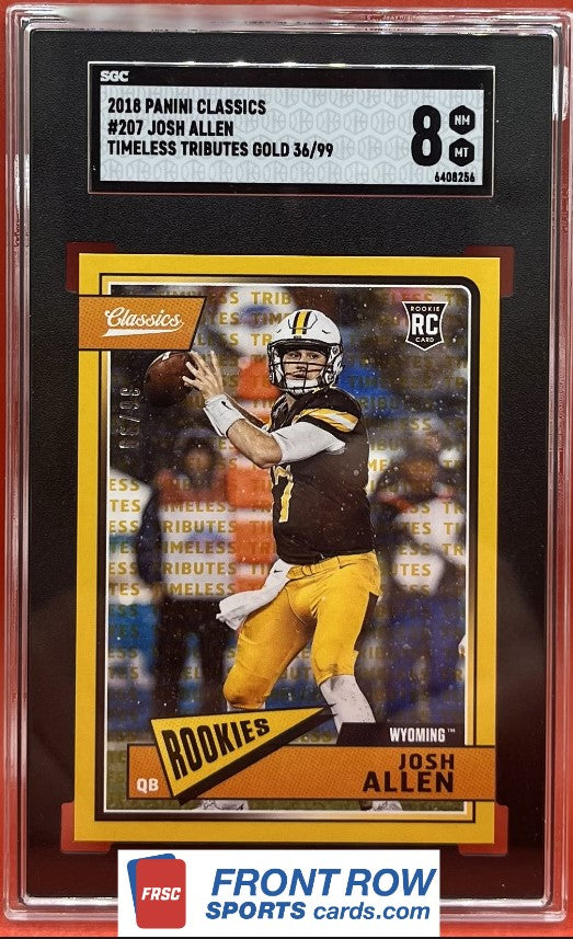 2018 #207 JOSH ALLEN PANINI CLASSICS TIMELESS TRIBUTES 36/99 - SGC 8 NM MT