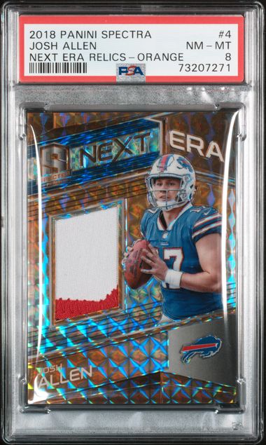 2018 #4 JOSH ALLEN PANINI SPECTRA 3/5 POP 1 NONE HIGHER 3/5 - PSA 8