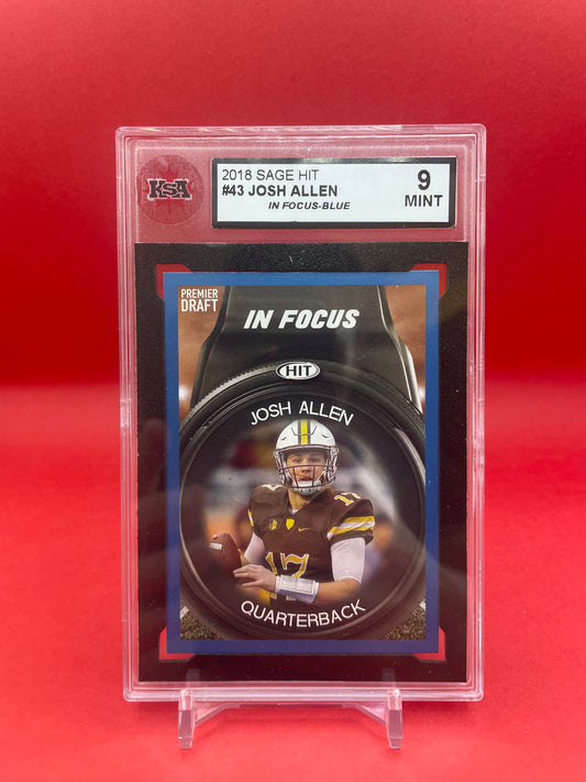 2018 JOSH ALLEN SAGE HIT IN FOCUS-BLUE- KSA 9 MINT