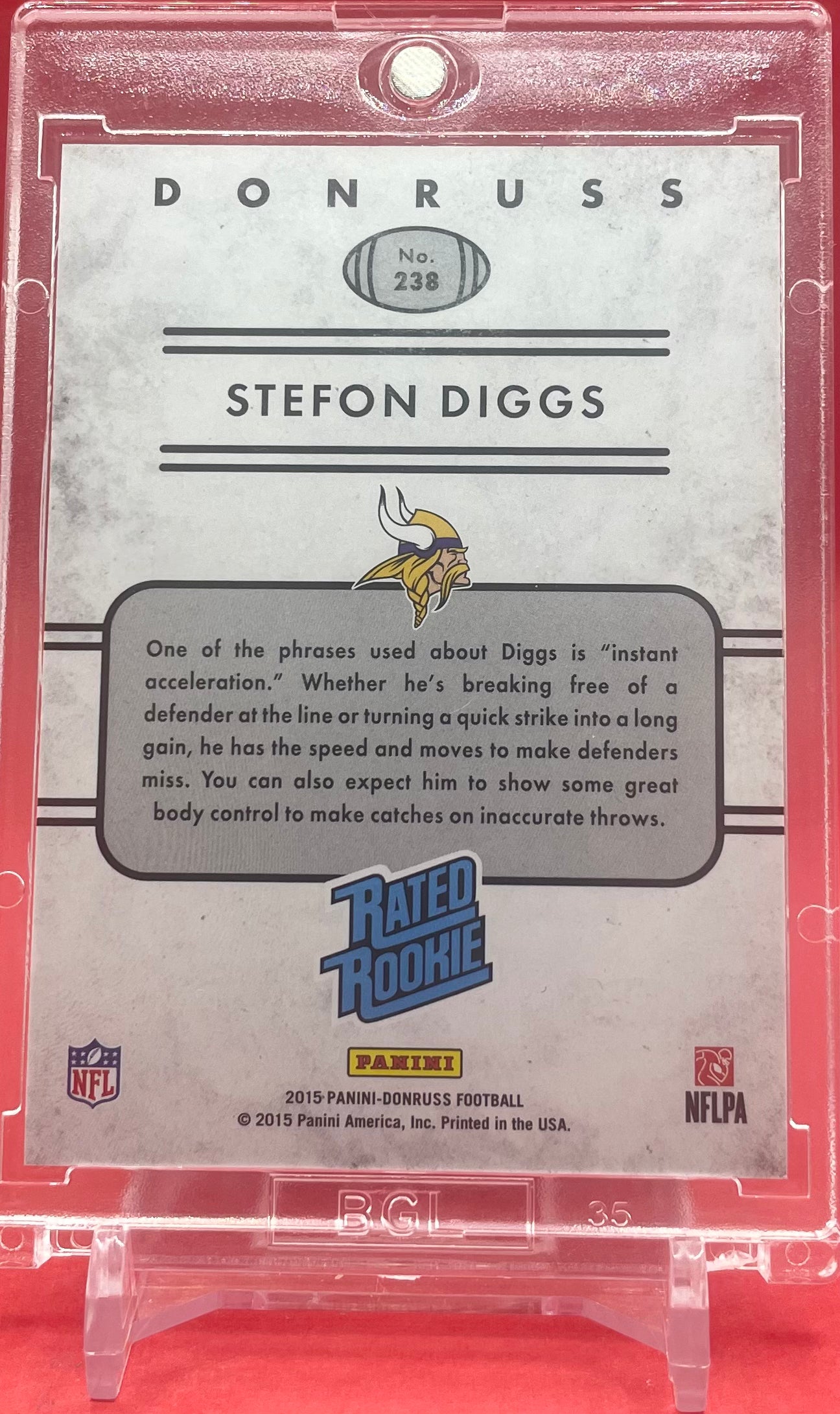 2015 STEFON DIGGS RATED ROOKIE PRESS PROOF 25/99