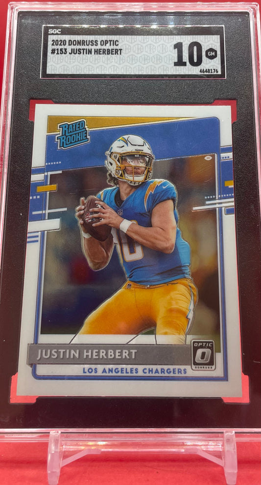 2020 JUSTIN HERBERT DONRUSS OPTIC - SGC 10 GM