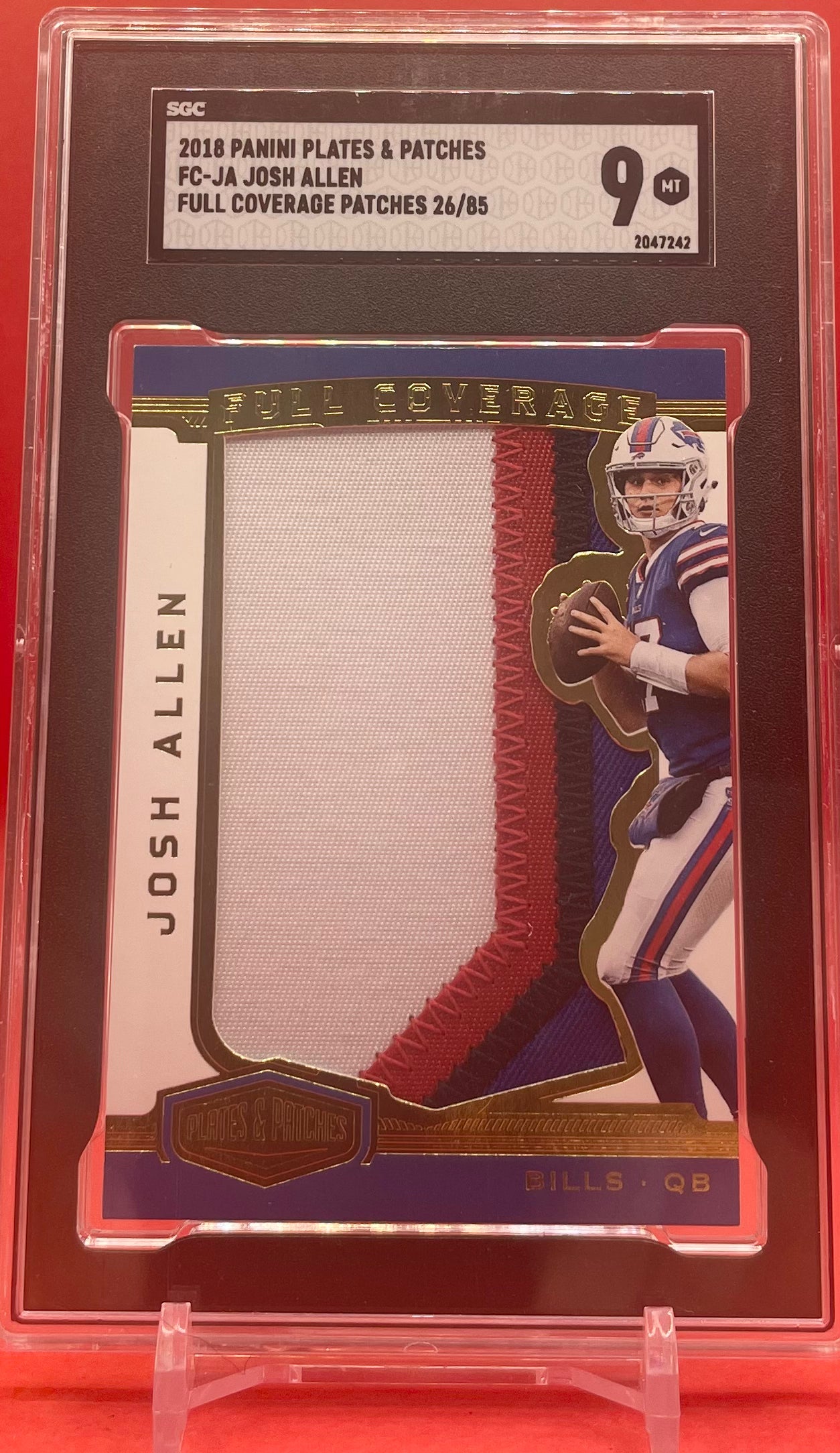 2018 #FC-JA JOSH ALLEN PANINI PLATES & PATCHES 26/85 - SGC 9 MT