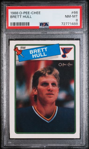 1988 BRETT HULL O-PEE-CHEE- PSA 8 NM-MT