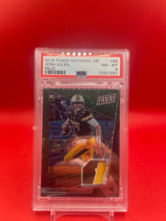 2018 #86 JOSH ALLEN PANINI NATIONAL VIP PATCH - PSA 8