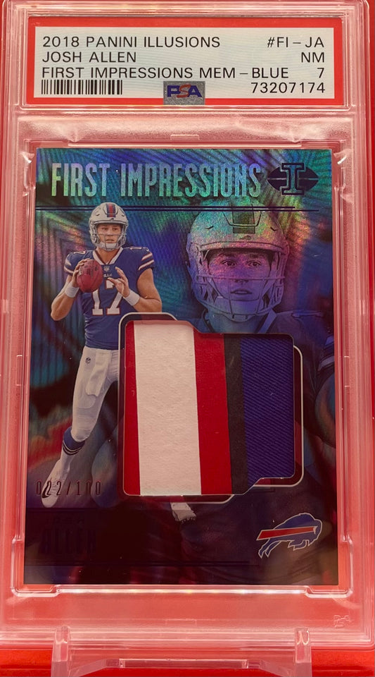 2018 #FI-JA JOSH ALLEN PANINI ILLUSIONS 22/100 - PSA 7