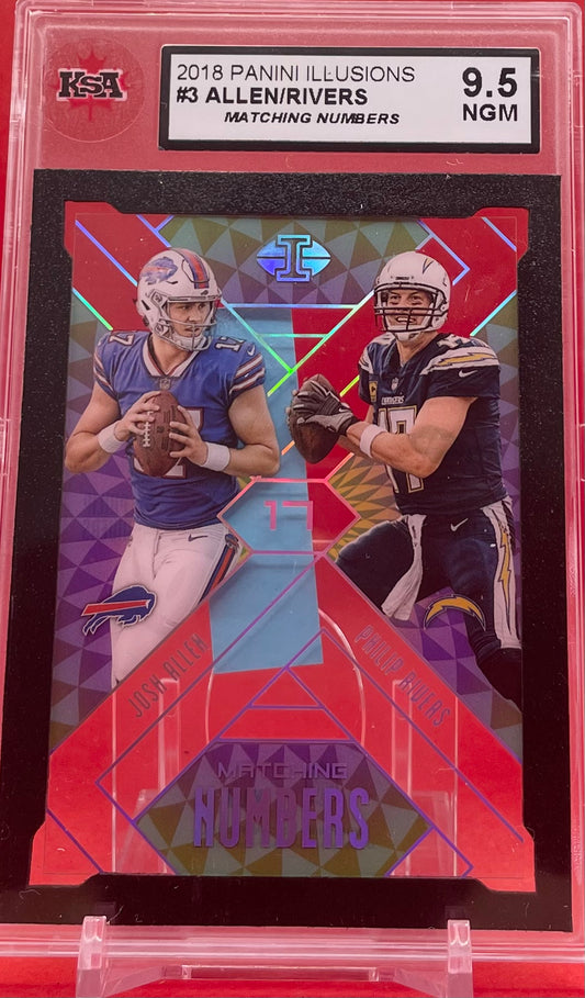 2018 #3 ALLEN/RIVERS PANINI ILLUSIONS MATCHING NUMBERS - KSA 9.5 NGM