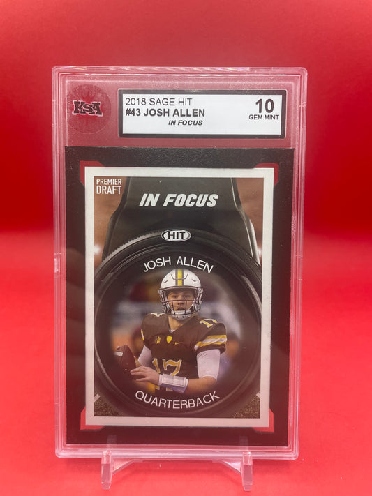 2018 JOSH ALLEN SAGE HIT IN FOCUS- KSA 10 GEM MINT