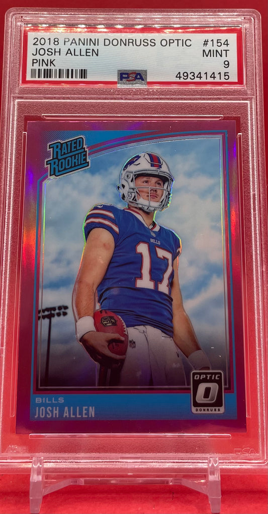 2018 #154 JOSH ALLEN PANINI DONRUSS OPTIC PINK - PSA 9 MINT