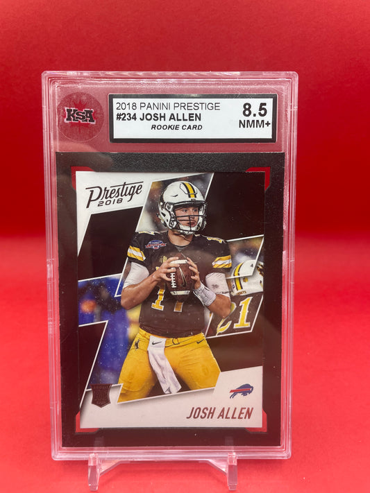 2018 JOSH ALLEN PANINI PRESTIGE ROOKIE CARD- KSA 8.5 NMM+