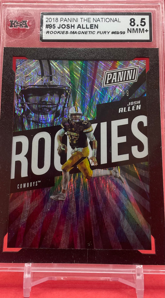 2018 #95 JOSH ALLEN PANINI THE NATIONAL ROOKIES MAGNETIC FURY 69/99 - KSA 8.5 NMM+