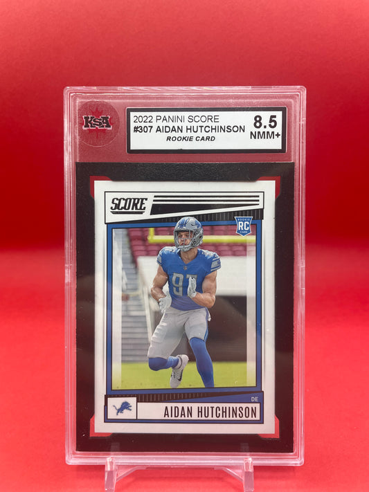 2022 AIDAN HUTCHISON PANINI SCORE ROOKIE CARD - KSA 8.5 NMM+