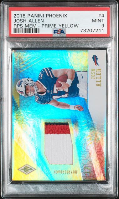 2018 #4 JOSH ALLEN PANINI PHOENIX PATCH 6/25 - PSA 9 MINT