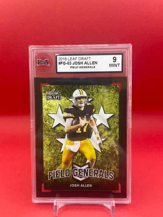 2018 JOSH ALLEN LEAF DRAFT FIELD GENERALS- KSA 9 MINT