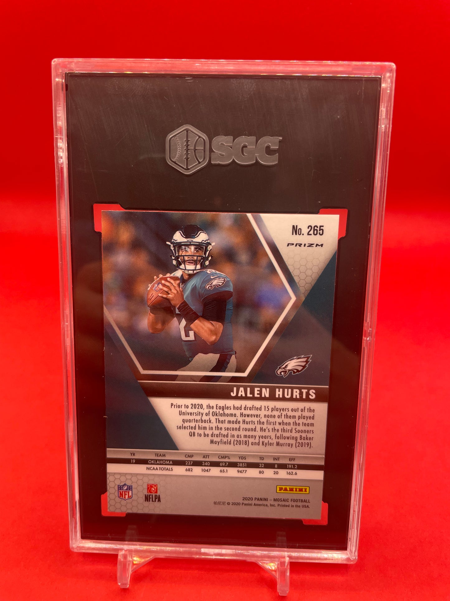 2020 #265 JALEN HURTS PANINI MOSAIC - SGC 9 MINT