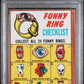 1966 FUNNY RINGS TOPPS CHECKLIST - PSA 6 EX-MT