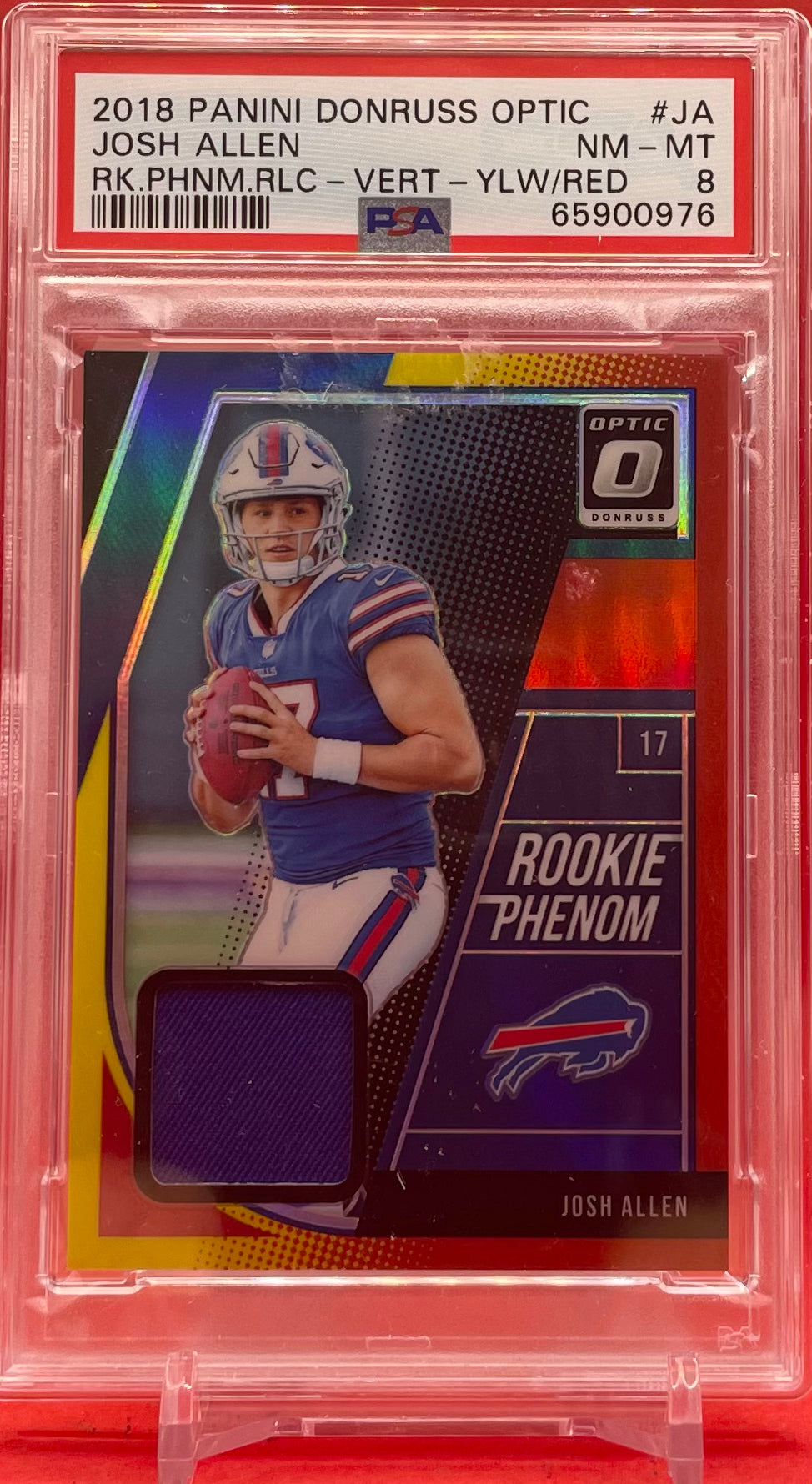 2018 #JA JOSH ALLEN PANINI DONRUSS OPTIC BLUE YELLOW RED - PSA 8 NM-MT