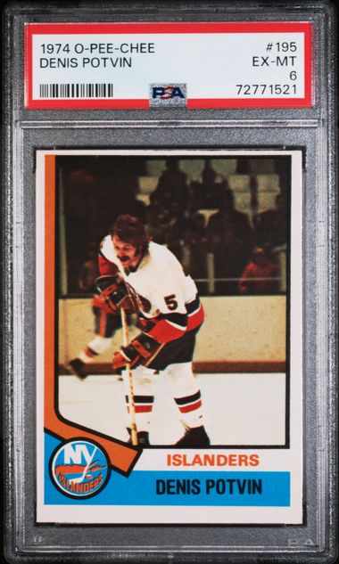 1974 DENIS POTVIN O-PEE-CHEE HOF RC- PSA 6 EX-MT