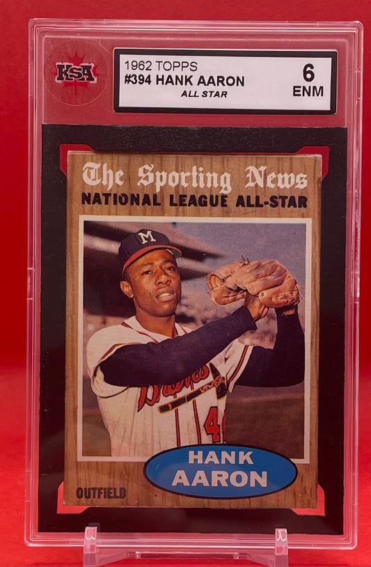 1962 TOPPS HANK AARON ALL STAR- KSA 6 ENM