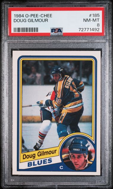 1984 DOUG GILMOUR O-PEE-CHEE - PSA 8 NM-MT