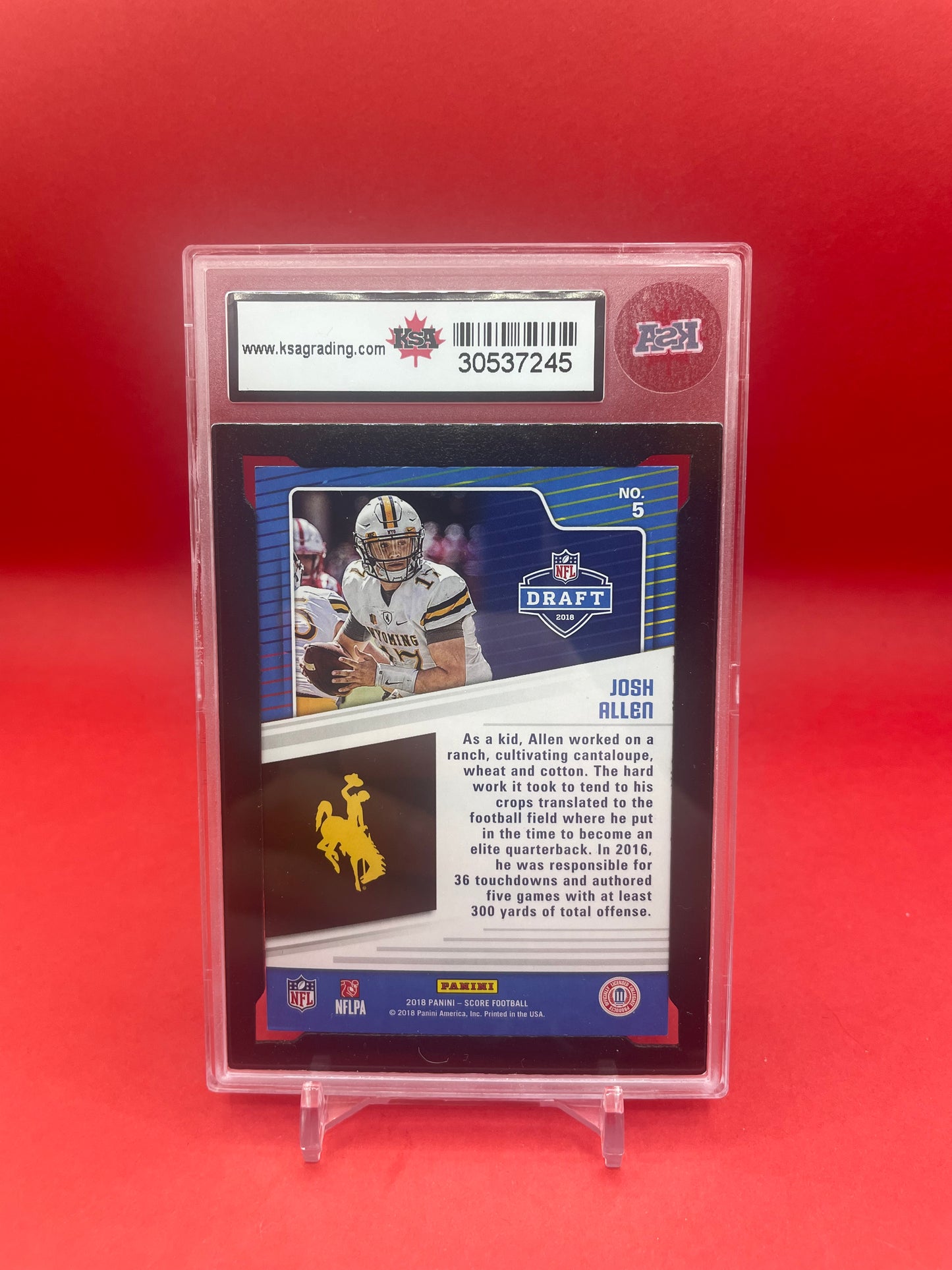 2018 JOSH ALLEN PANINI SCORE NFL DRAFT - KSA 7 NM