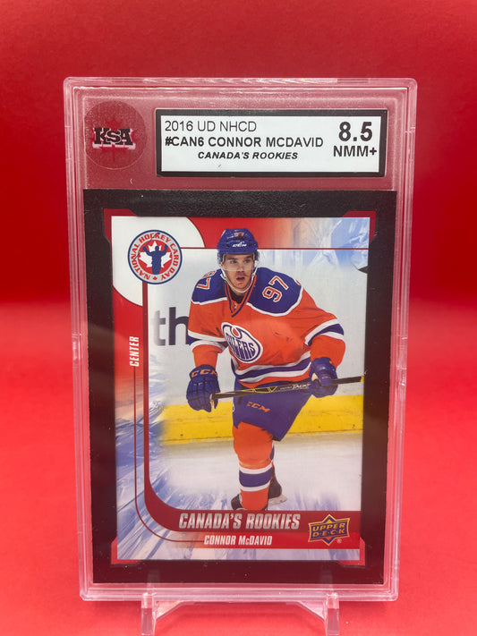 2016 CONNOR MCDAVID UD NHCD CANADA’S ROOKIES- KSA 8.5 NMM+