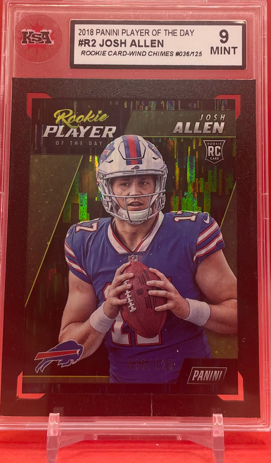 2018 #R2 JOSH ALLEN PANINI PLAYER OF THE DAY WIND CHIMES 036/125 - KSA 9 MINT