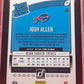 2018 #304 JOSH ALLEN PANINI DONRUSS RED PRESS PROOF - KSA 9 MINT