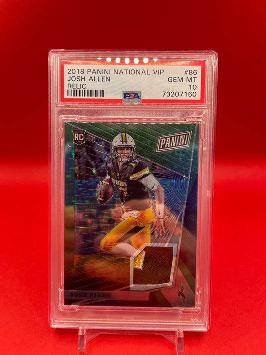 2018 #86 JOSH ALLEN PANINI NATIONAL VIP PATCH 16/25 POP 1 NONE HIGHER - PSA 10 GEM MT