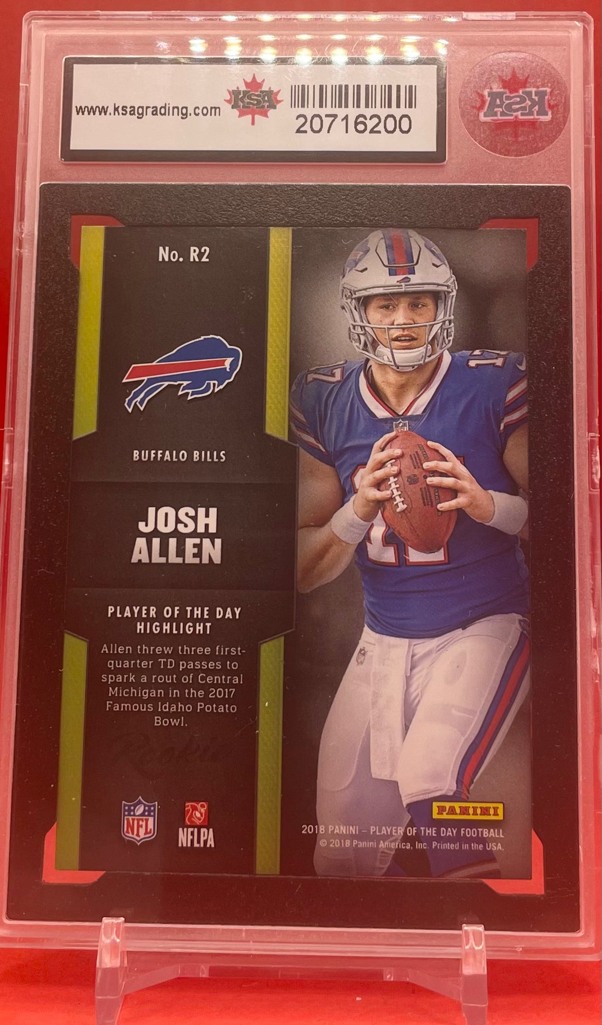 2018 #R2 JOSH ALLEN PANINI PLAYER OF THE DAY 232/250 - KSA 9 MINT