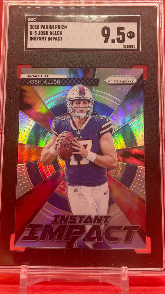 2018 #11-5 JOSH ALLEN PANINI PRIZM INSTANT IMPACT - SGC 9.5 MT+