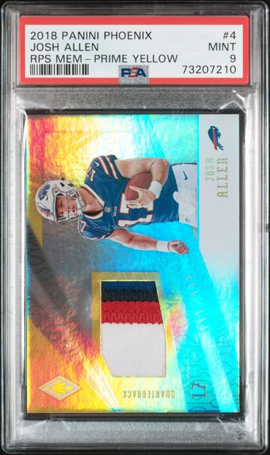 2018 #4 JOSH ALLEN PANINI PHOENIX PATCH 3/25 - PSA 9 MINT