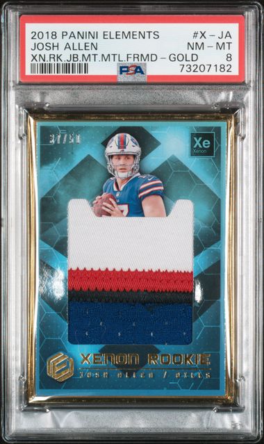 2018 #X-JA JOSH ALLEN PANINI ELEMENTS PATCH 37/50 POP 5 NONE HIGHER - PSA 8