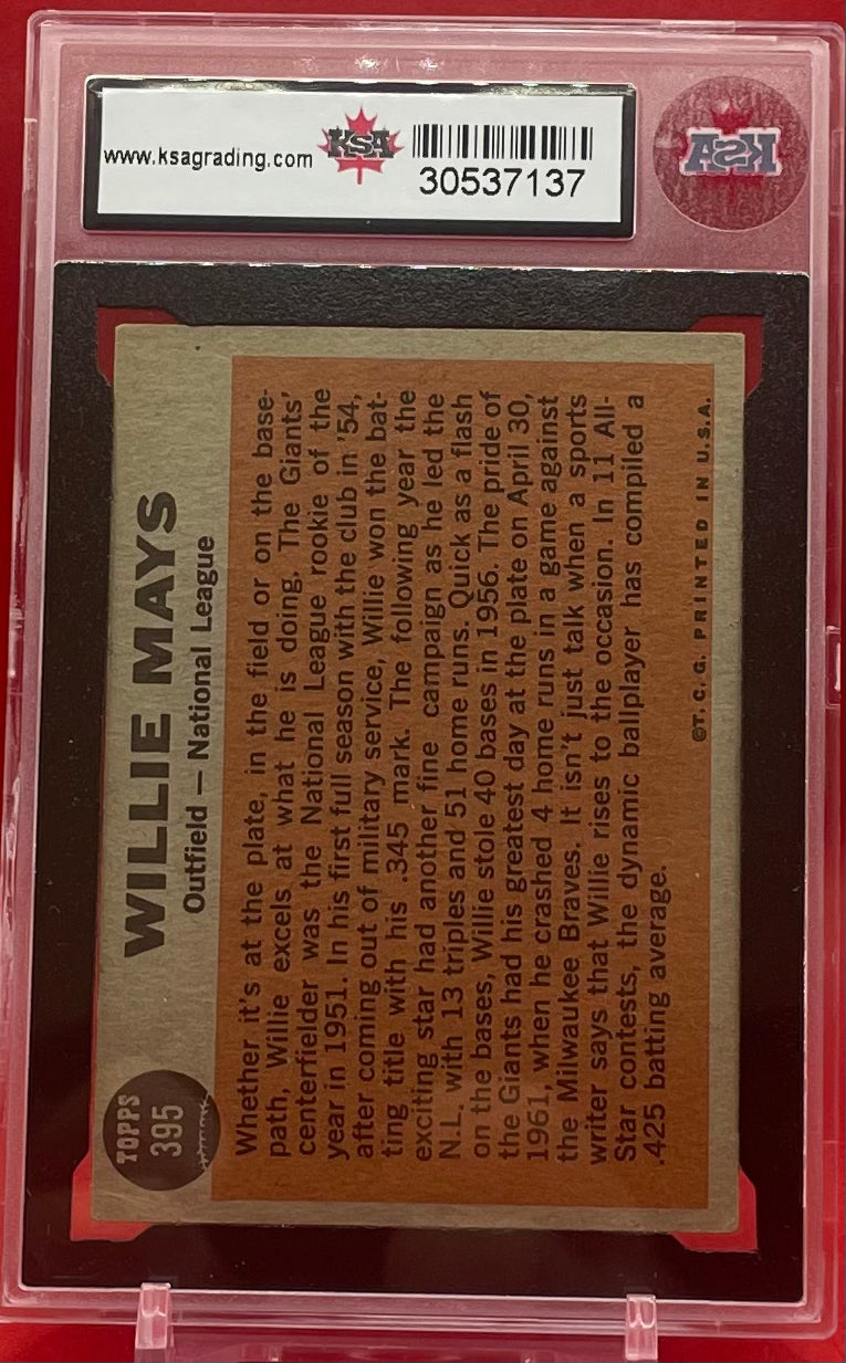 1962 TOPPS WILLIE MAYS ALL STAR - KSA 5 EX